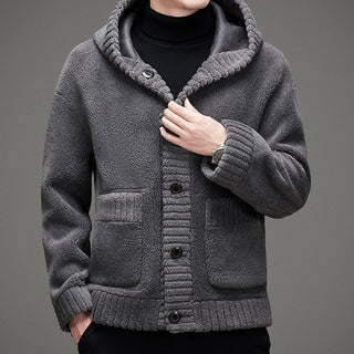 Fur-integrated Double-sided Cashmere Hooded Jacket - Phosgene