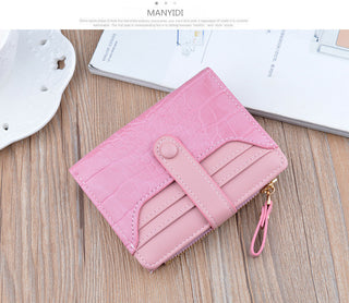 Fashion Zipper Hasp Leather Wallet Card Holder - Phosgene