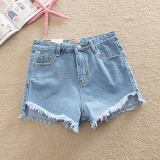 Summer Front Short Back Long High Waist Denim Shorts - Phosgene