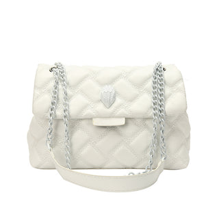 Plaid Embossed Chain Personality Shoulder Bag - Phosgene