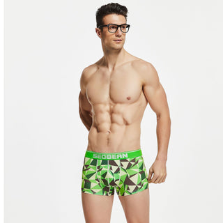 Fashion Geometry Pattern U Convex Boxers - Phosgene