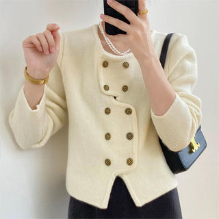 Classic Style Short Knitted Cardigan Jacket Advanced French Style - Phosgene