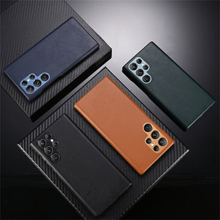 Business Lambskin Solid Color Mobile Phone Case Anti-scratch - Phosgene