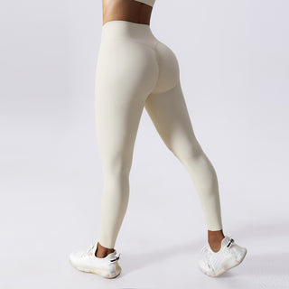 Belly Contracting Nude Feel High Waist Yoga Pants Quick-dry Hip Raise - Phosgene