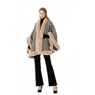 Tweed Shawl Scarf Cape Coat Women - Phosgene