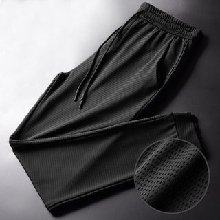 Youth Mesh Ice Silk Casual Pants Men's Slim-fit Ankle-tied Pants - Phosgene