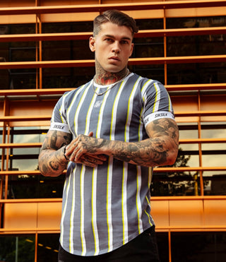 Trendy Men's Vertical Striped Sports Top Phosgene