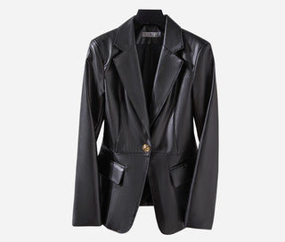 Women's Slim Skinny Leather Jacket Coat - Phosgene