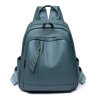 Light Luxury High-grade Backpack Women's Backpack PU Soft Leather Fashion Simple Waterproof Large Capacity Travel Bag Phosgene