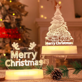 Christmas Decoration 3D Lamp Acrylic LED Night Lights New Year Valentines Day Christmas Kids Gift Christmas Ornaments - Phosgene