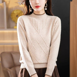 Women's Half Turtleneck Solid Color Sweater - Phosgene