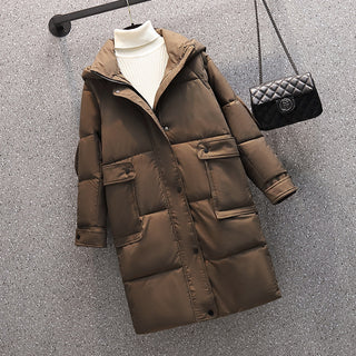 Thick Hooded Loose Pocket Padded Jacket - Phosgene