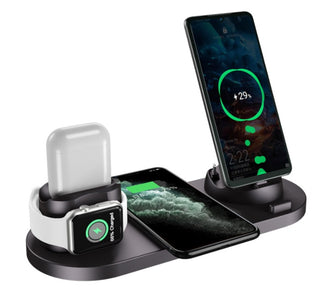 Wireless Charger For IPhone Fast Charger For Phone Fast Charging Pad For Phone Watch 6 In 1 Charging Dock Station - Phosgene