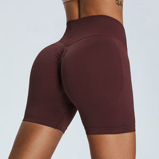 Seamless Yoga Shorts Women's Three-point High Waist - Phosgene