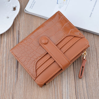 Fashion Zipper Hasp Leather Wallet Card Holder - Phosgene