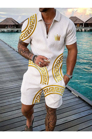 Men's Summer New Polo Shirt Suit Plus Size Fashion Phosgene