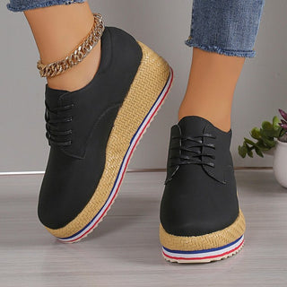 Women's Lace-up Wedge Braided Shoes - Phosgene