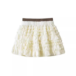 New Women's American Cream Stitching Secret Exam Skirt - Phosgene