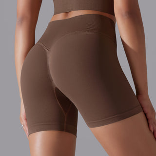 Hip Raise Skinny High Elastic Yoga Shorts - Phosgene