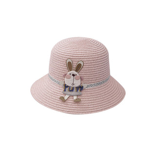 Cute Rabbit Decoration Bag Two-Piece Straw Hat - Phosgene