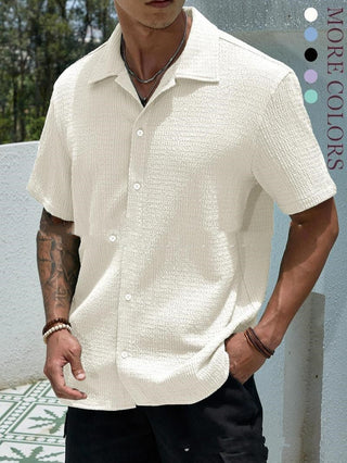 Men's Solid Color Short Sleeve Shirt Casual Phosgene