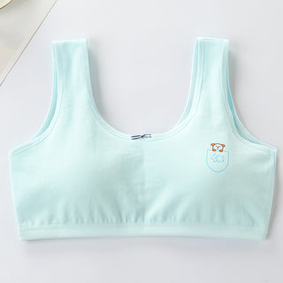 Primary Student Vest Female Junior High  Girl High School  Underwear Pure Cotton Bra - Phosgene