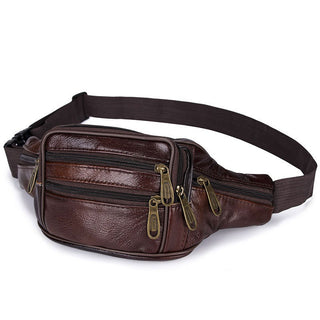 Leather Waist Bag Men's Slung Multifunctional Waterproof - Phosgene