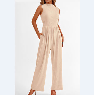 Women's Sleeveless Solid Color Casual Jumpsuit Phosgene