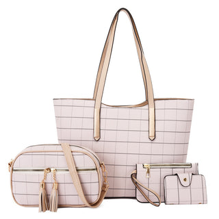 New Korean Fashion Four-piece Set Texture Shoulder Women Hand-carrying Crossbody Bag - Phosgene