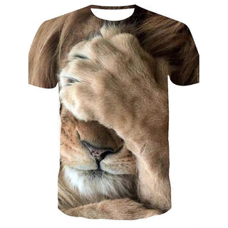 New Animal Print 3d T-shirt Men's Short Sleeve Phosgene