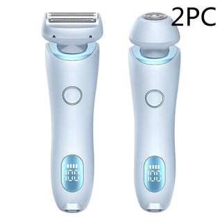 2 In 1 Hair Removal Epilator USB Rechargeable Trimmer Women Body Razor Face Leg Armpit Bikini Hand Pubic Shaver Hair Remover - Phosgene