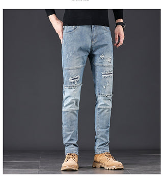 High-end Blue With Holes Jeans For Men Phosgene