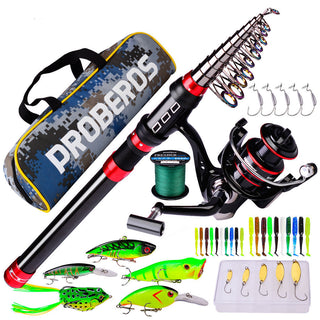 Long Cast Rod Fishing Reel Line Bag Bait Combination Set - Phosgene