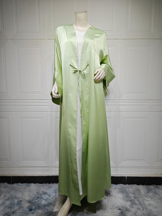 Middle East Muslim Robe Fashion Satin Soft Dress - Phosgene