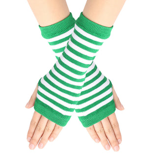 Knitted Finger-leaking Gloves Striped Thin - Phosgene