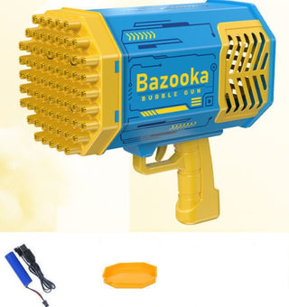 Bubble Gun Rocket 69 Holes Soap Bubbles Machine Gun Shape Automatic Blower With Light Toys For Kids Pomperos - Phosgene