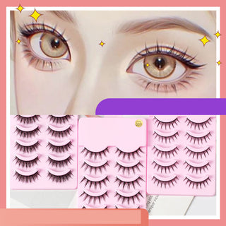 5 Pairs Manga Lashes New Arrival Anime Cosplay Natural Wispy  Korean Makeup Artificial False Eyelashes - Phosgene