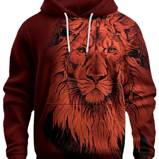 Fashion Brand Lion's Head 3D Hoodie Fashion Men And Women - Phosgene