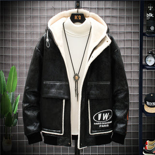 Plush Padded Jacket Jacket Youth Korean Style Slim Men's Top - Phosgene