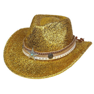 Festival Party Gathering Silver Western Denim Fedora Hat Felt - Phosgene