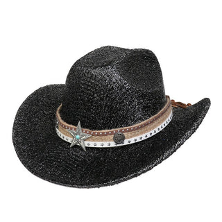 Festival Party Gathering Silver Western Denim Fedora Hat Felt - Phosgene