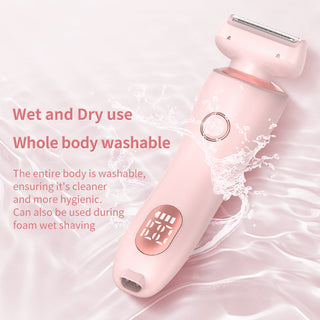 2 In 1 Hair Removal Epilator USB Rechargeable Trimmer Women Body Razor Face Leg Armpit Bikini Hand Pubic Shaver Hair Remover - Phosgene