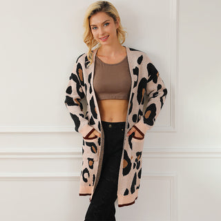 Fashion Leopard Print Long Sleeve Inverness - Phosgene