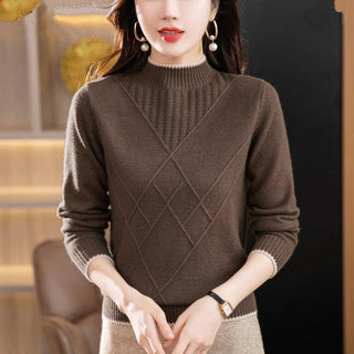 Women's Half Turtleneck Solid Color Sweater - Phosgene