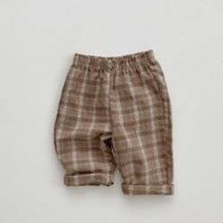 Ins Korean Babies' Trousers Plaid Pants - Phosgene