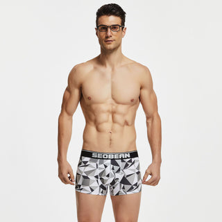 Fashion Geometry Pattern U Convex Boxers - Phosgene