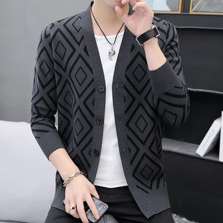 European Goods High-end Knitted Cardigan Sweater For Men - Phosgene