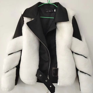 Women's Clothing Imitation Fur Women's Motorcycle Clothing Coat Autumn And Winter Young Coat - Phosgene