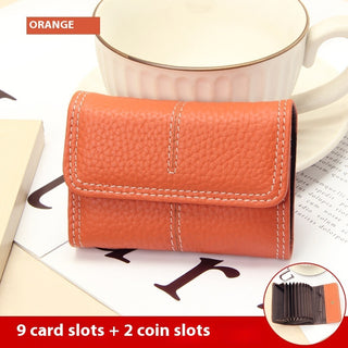 Large Capacity Women's Certificate Holder First Layer Cowhide Card Holder Wallet Phosgene