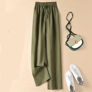 High Waist Thin Loose Straight Casual Trousers - Phosgene